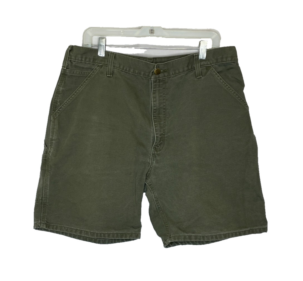 Men's 36" Vtg Carhartt Green Cotton Twill Utility Shorts